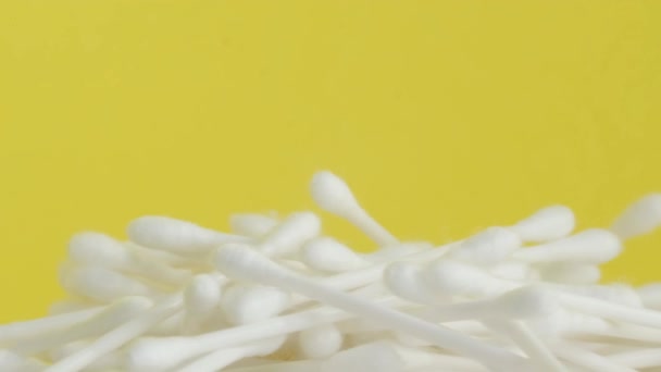 Productos Higiene Del Oído Humano Hisopos Algodón Color Blanco Giran — Vídeos de Stock