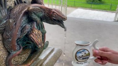 Karlovy Vary 'de termal yaylar. Çek Cumhuriyeti Turisti.