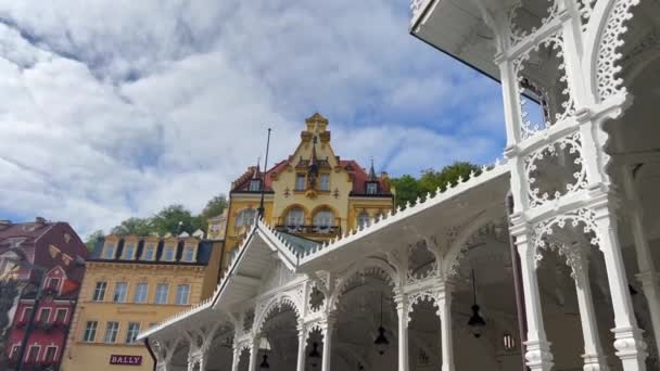 Красивый Город Карловы Вары Чехия — стоковое видео