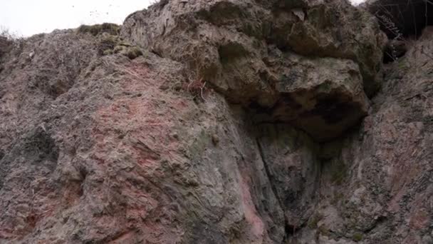 Bozkırın Ortasında Taş Bir Kaya — Stok video
