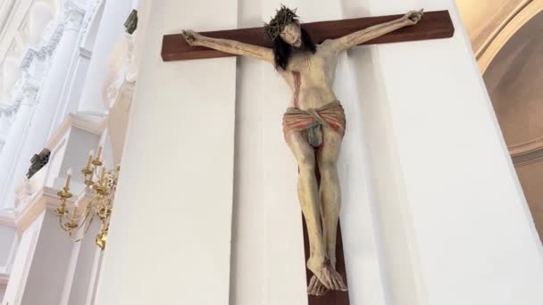 Crucifixion Jésus Christ Dans Ancien Temple Religion Est Christianisme — Video