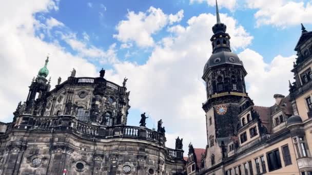 Almanya Nın Dresden Kentindeki Gotik Mimari Avrupa Turizm Kavramı — Stok video