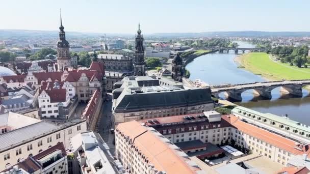 Panorama Uma Altura Paisagem Urbana Dresden Saxônia Alemanha — Vídeo de Stock