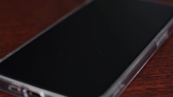 Detailní Záběr Neznámého Hovoru Smartphonu Video Makra — Stock video