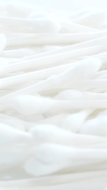 White Cotton Swabs Cotton Swab Clean White Background Slow Motion — Stock Video