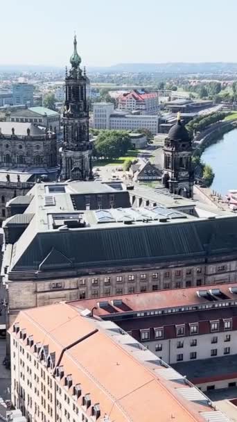 Dresden Saksonya Almanya Nın Yükseklerinden Bir Panorama Dikey Video — Stok video