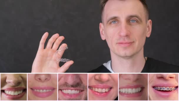 Portrait Dentiste Collage Vidéos Travail Des Dentistes Médecine Dentaire — Video