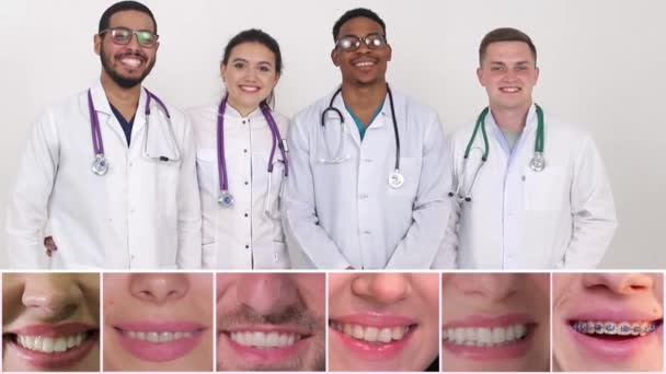 Sekelompok Dokter Gigi Kolase Video Dentistri — Stok Video