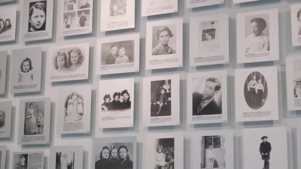 Фотогалерея Женщин Мужчин Детей Целых Еврейских Семей Находившихся Освенциме Геноцид — стоковое видео