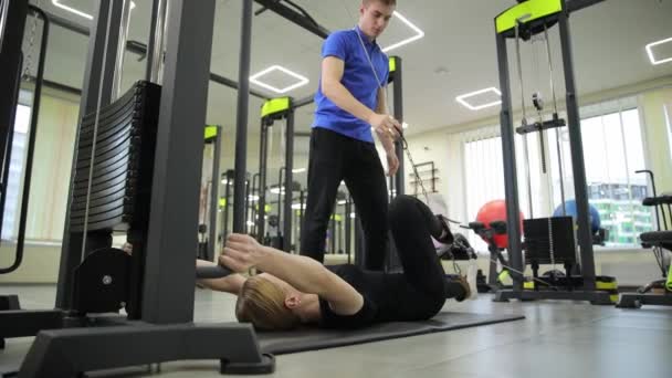 Woman Clinic Sports Physical Therapy Concept Rehabilitation Athletes — Stock Video