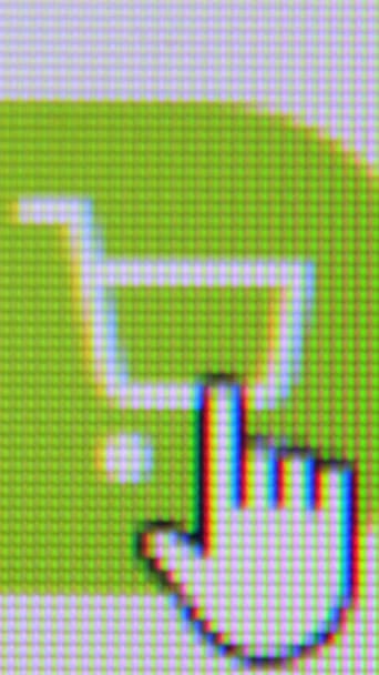 Mor Bir Dairede Alışveriş Arabasının Logosunu Gösteren Mavi Bir Dikdörtgen — Stok video