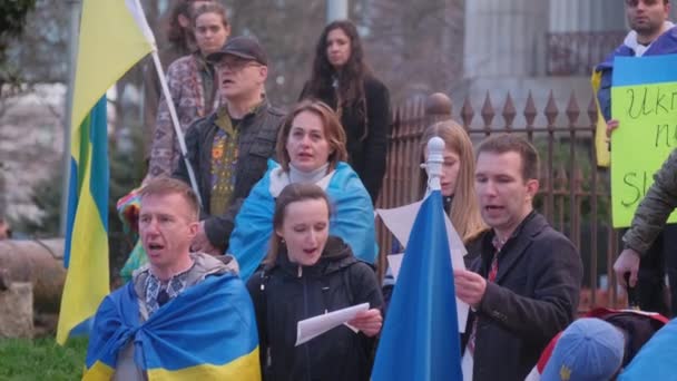 Rassemblement Contre Guerre Ukraine Ans Pleine Guerre Avec Russie Février — Video