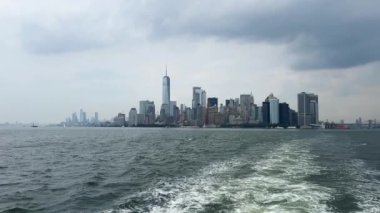 New York City Timelapse, aşağı Manhattan güneşli bir günde. New York, ABD. - Evet. Yüksek kalite 4k görüntü