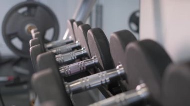 Canlı bir spor salonunda, bireyler güç eğitimiyle adanmışlıklarını gösterir. Biri dambılı kaldırırken diğeri ağırlığını özgüvenle seçiyor, motivasyon ve çeşitliliği vurguluyor.