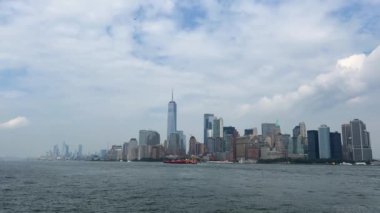 Manhattan 'ın güzel silueti, New York, Amerika Birleşik Devletleri. - Evet. Yüksek kalite 4k görüntü