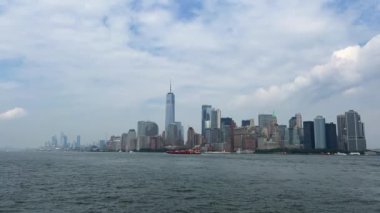 Newport, New Jersey 'den Lower Manhattan' a bakın. Yüksek kalite 4k görüntü