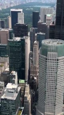 New York 'un panoraması kuş bakışı. - Manhattan. Central Park New York