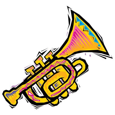 abstract design of trumpet modern trumpet design vector illustration clipart