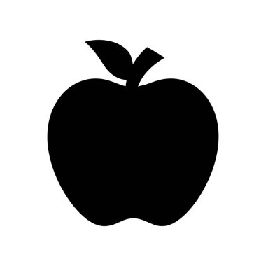 Elma Simgesi. Beyaz arka planda Apple ana hatları. Vektör illüstrasyonu.