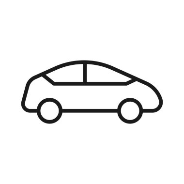 Araba ikonu. Basit taslak biçim işareti sembolü. Vektör illüstrasyonu.