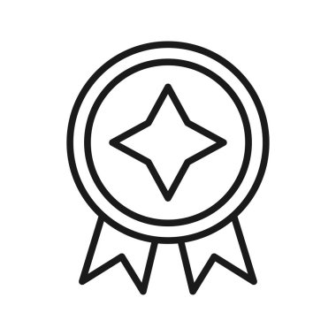 Onaylanmış ya da sertifikalı madalya ikonu. Kazanan ödül, ödül, madalya veya rozet.