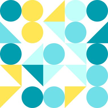 Geometrik soyut, basit geometri elementlerine sahip, dikişsiz desen. Bauhaus yapıcı kiremitleri.