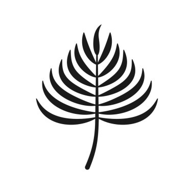 Tropik palmiye yaprağı ikonu. Vektör illüstrasyonu