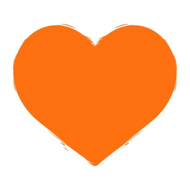 turuncu kalp ikonu, aşk sembolü. Vektör illüstrasyonu