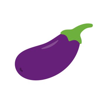 Patlıcan ikonu. Beyaz bir arka planda patlıcan. Vektör illüstrasyonu.