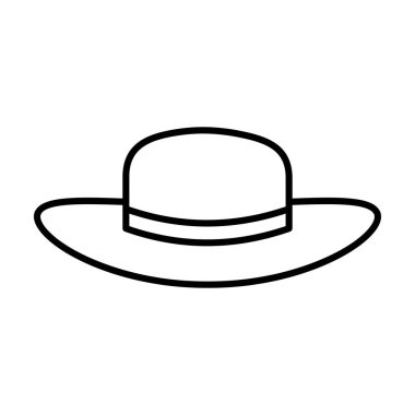 Kadınların plaj şapkası. Kurdeleli Fedora şapkası. Plaj şapkası panaması. Güneş çarpmasından korunun. Vektör illüstrasyonu