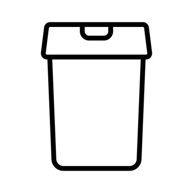 Çöp kovası ikonu. Çöp kutusu beyaz arkaplanda izole edildi. Vektör illüstrasyonu