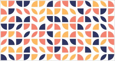 Geometrik soyut, basit geometri elementlerine sahip, dikişsiz desen. Bauhaus yapıcı kiremitleri.