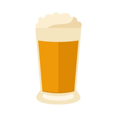 Bira cam ikonu. Bira bardağı, alkol içeceği. Vektör illüstrasyonu