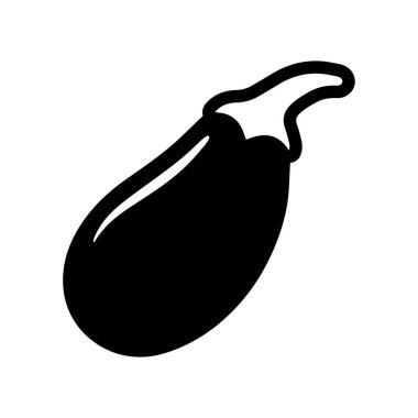 Patlıcan ikonu. Beyaz bir arka planda patlıcan. Vektör illüstrasyonu.