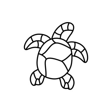 Deniz kaplumbağası ikonu sanatı. Vektör