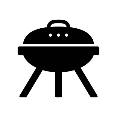 Barbekü ızgara ikonu. Kömür ızgarası. Vektör