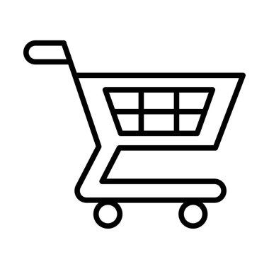 Alışveriş Arabası Hattı Simgesi. E-ticaret Sepet Sembolü