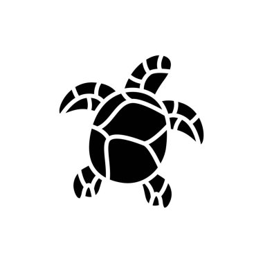 Tarzlı Deniz Kaplumbağası Silueti. Vektör