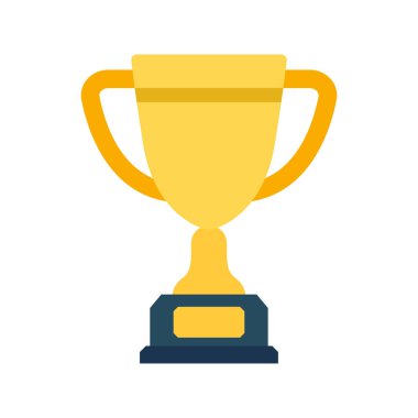 Altın kupa düz simgesi. Yarışma için kazanan kupa