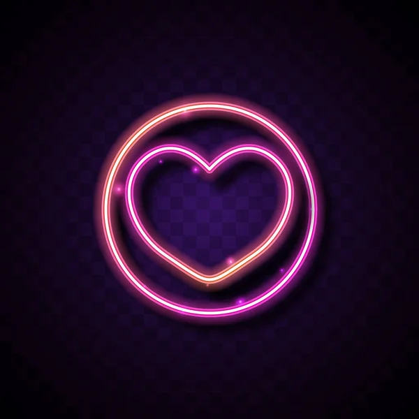 爱情霓虹灯的标志 心脏霓虹灯 — 图库矢量图片
