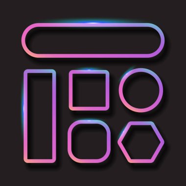 Geometri neon pankartı. Gradyan neon tasarımı. 