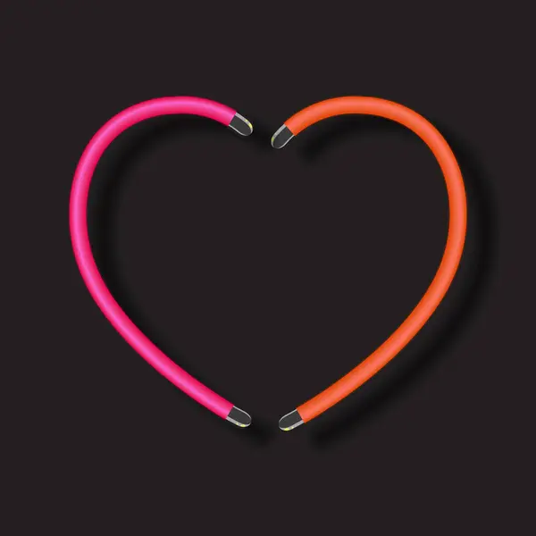 Neon Işıklarına Bayılırım Kalp Neonu — Stok Vektör