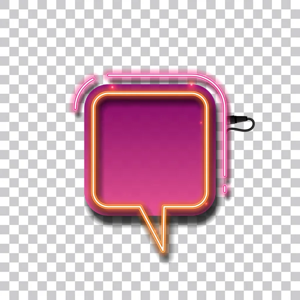 Růžový Abstraktní Neonový Transparent Retro Neon Banner — Stockový vektor