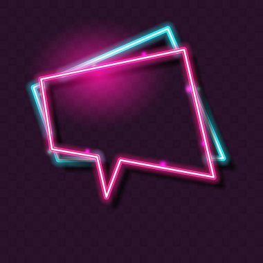 Soyut pankart tasarımı. Neon çerçeve. Pembe neon tasarımı