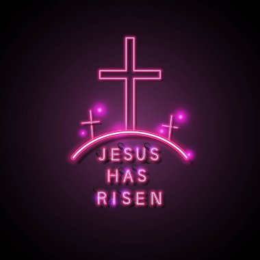 Happy Easter vector background. Jesus has risen icon.