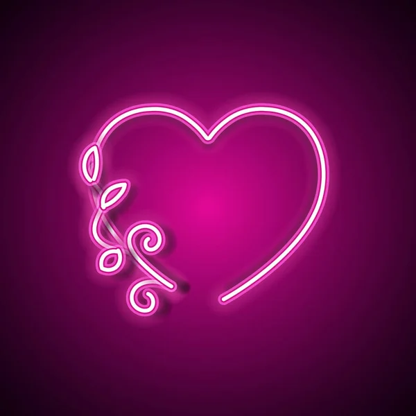 爱情霓虹灯的标志 爱的标志 心脏的背景 — 图库矢量图片