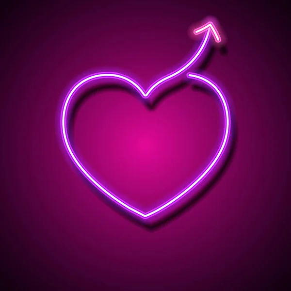爱情霓虹灯的标志 爱的标志 心脏的背景 — 图库矢量图片