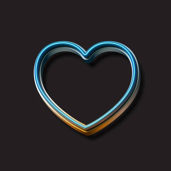 Love Neon Sign Love Sign Background Heart — Vettoriale Stock