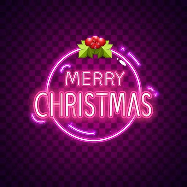 かわいい クリスマス ポスター クリスマス 幸せな ベクトル カード メリー クリスマス ネオン — ストックベクタ
