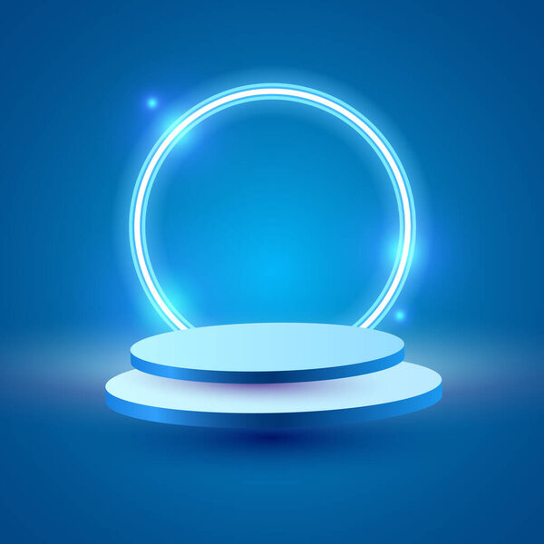 Вектор дизайна баннера подиума продукта. Округлое знамя.